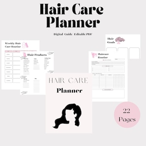 Hair Care Guide, Hairstyle Digital Planner and Hair Goals Guide