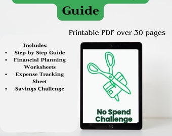 No Buy No Spend Money Challenge Personal Finance Workbook Digital Download