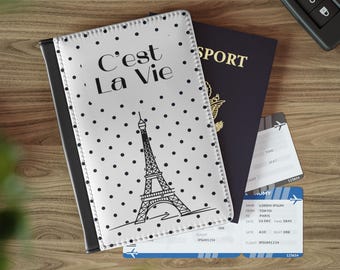 Parisian Polka Dot Passport Cover, Travel Gift for French Lover