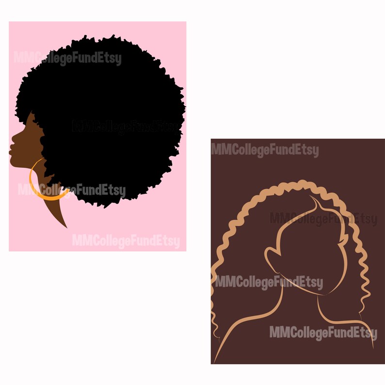 Black Girl Art Bundle Natural Hair Wall Art for Black Girls Hair Appreciation Black Girl Magic