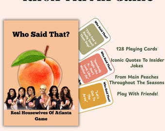 RHOA Trivia Game: Housewives "Who Said That?" 128 Card Deck Quiz (Digital Download)