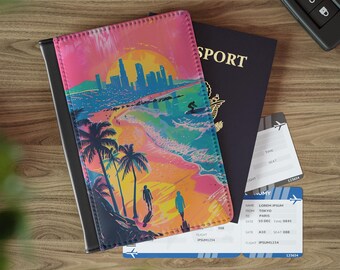 Tropical Sunset Beach Scene Passport Cover, Gifts For Traveler