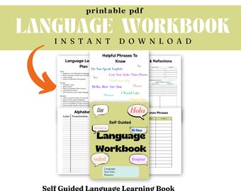 Cahier d'exercices d'apprentissage des langues, cahier de vocabulaire, espagnol, chinois, coréen, japonais (téléchargement numérique)