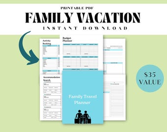 Family Travel Planner Digital Itinerary Template