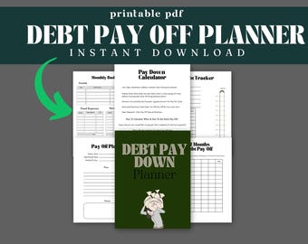 Debt Snowball Pay Off Tracker, Personal Finance Guide, Credit Workbook Digital Download