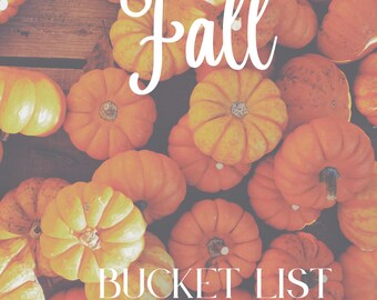 Fall Bucket List, Self Care Activity List Digital Download