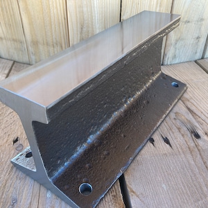 Railroad track anvil with mounting holes