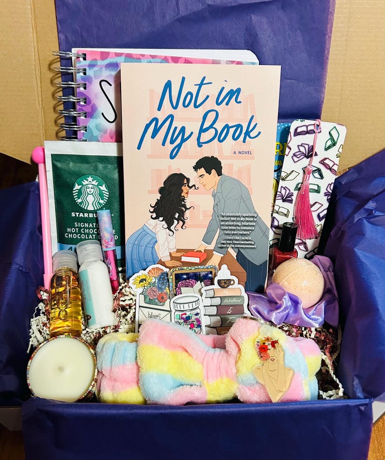 Romance Book Gift Box: "Not in My Book" with Stickers & More image 1