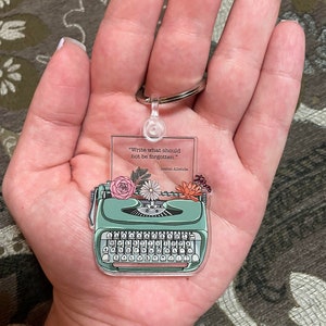 Green Typewriter Keychain image 2