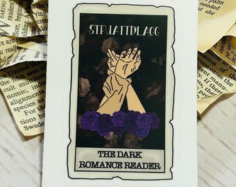 Dark Romance Reader Tarot Card Sticker - Bookish Laptop Decal