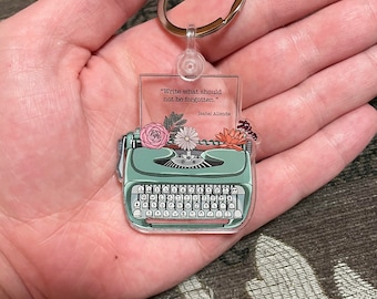 Green Typewriter Keychain