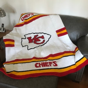 Chiefs Afghan: Crocheted Football Throw Blanket
