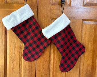 Red and Black Plaid Stocking