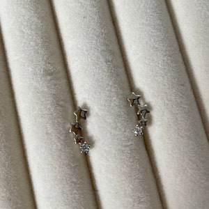 925 Sterling Silver Star Stud Earrings, Cartilage Earrings, Sterling Silver Star Earrings, Hypoallergenic Earrings