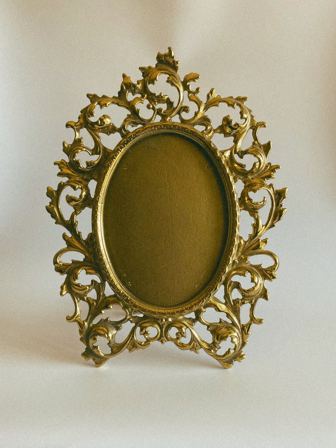 Vintage Solid Brass Ornate Frame Etsy