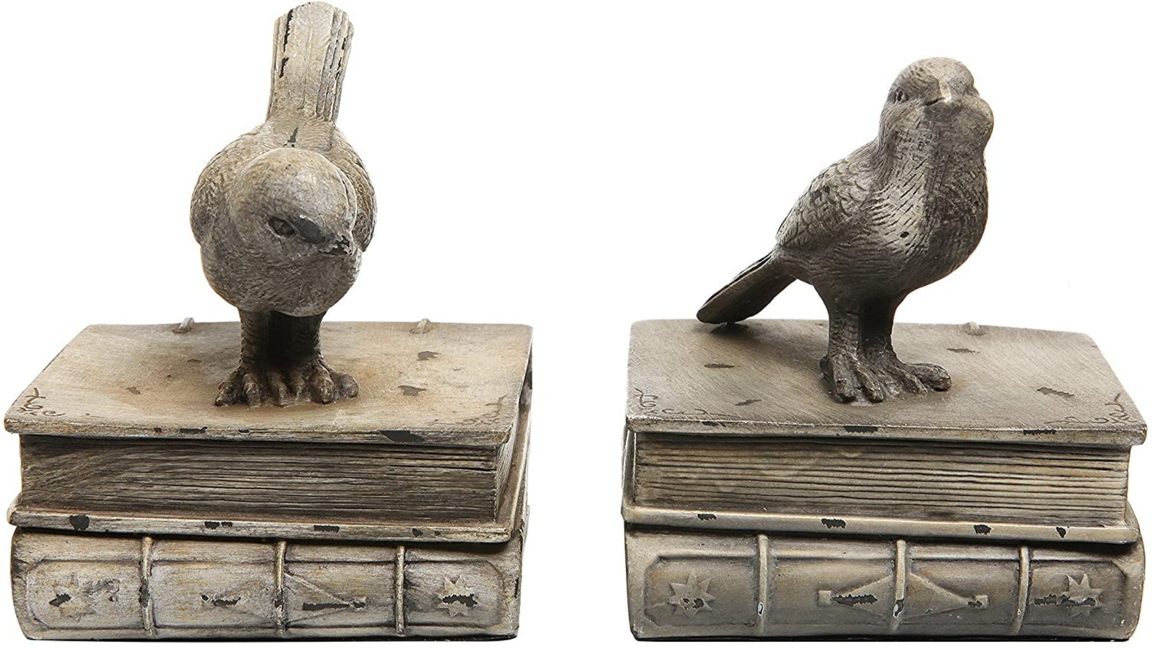 Decorative Vintage Birds & Books Resin Bookends 1 Pair Etsy