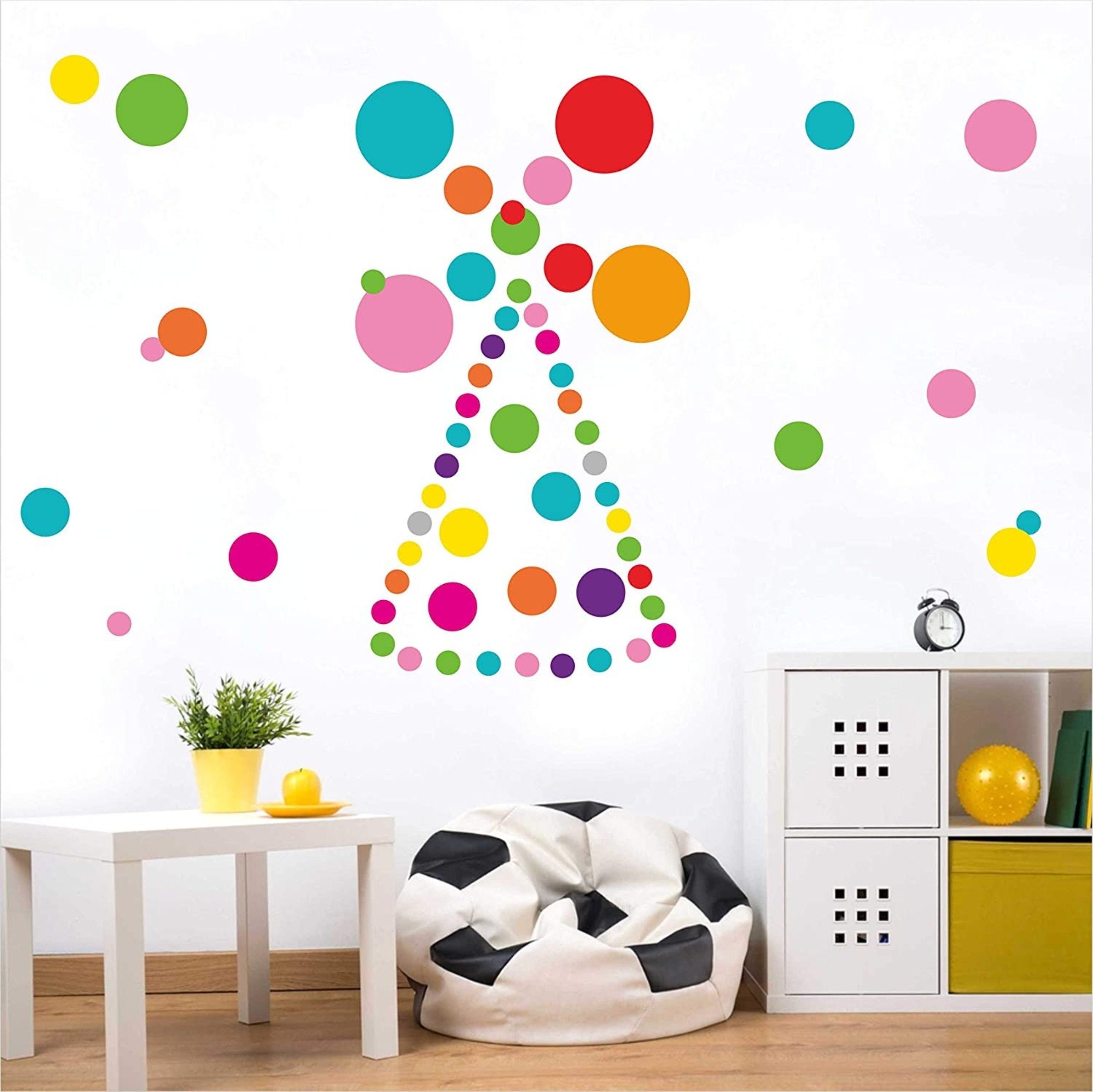 Colorful Polka dot Decal Wall Art 160 pcs Removable Wall Etsy