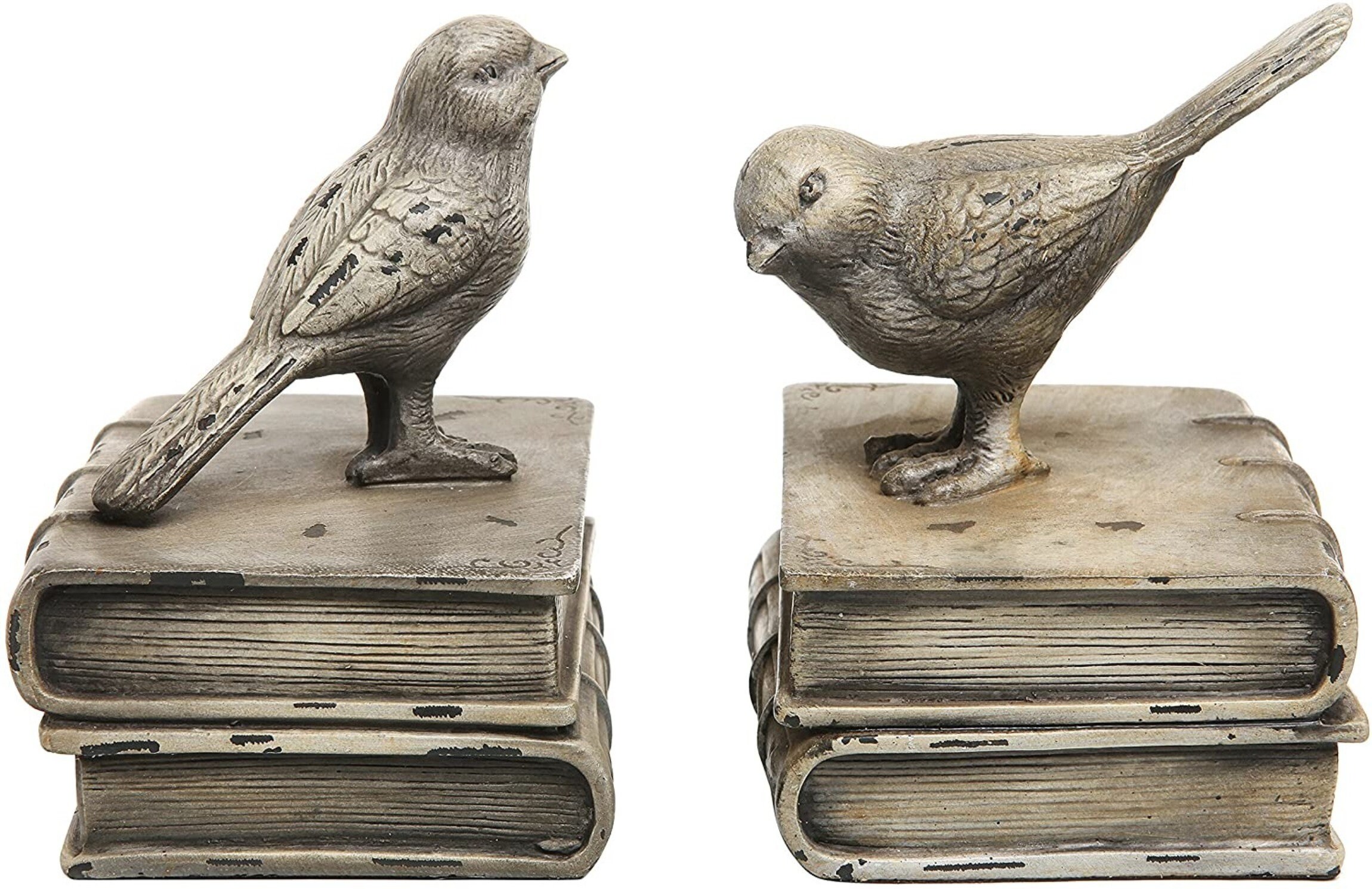 Decorative Vintage Birds & Books Resin Bookends 1 Pair Etsy