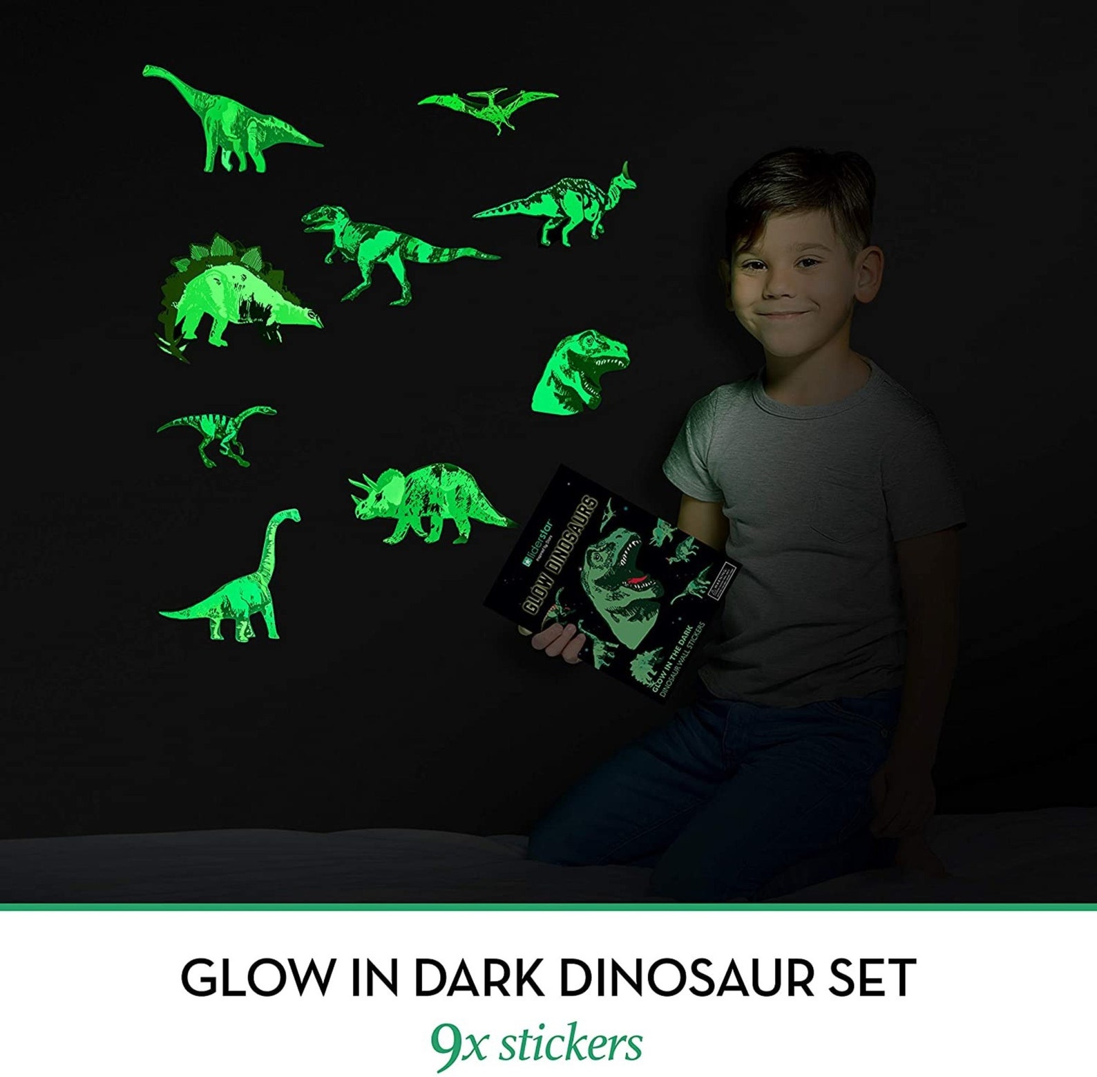Dinosaur Decals Glow In The Dark Stickers Wall Art Etsy