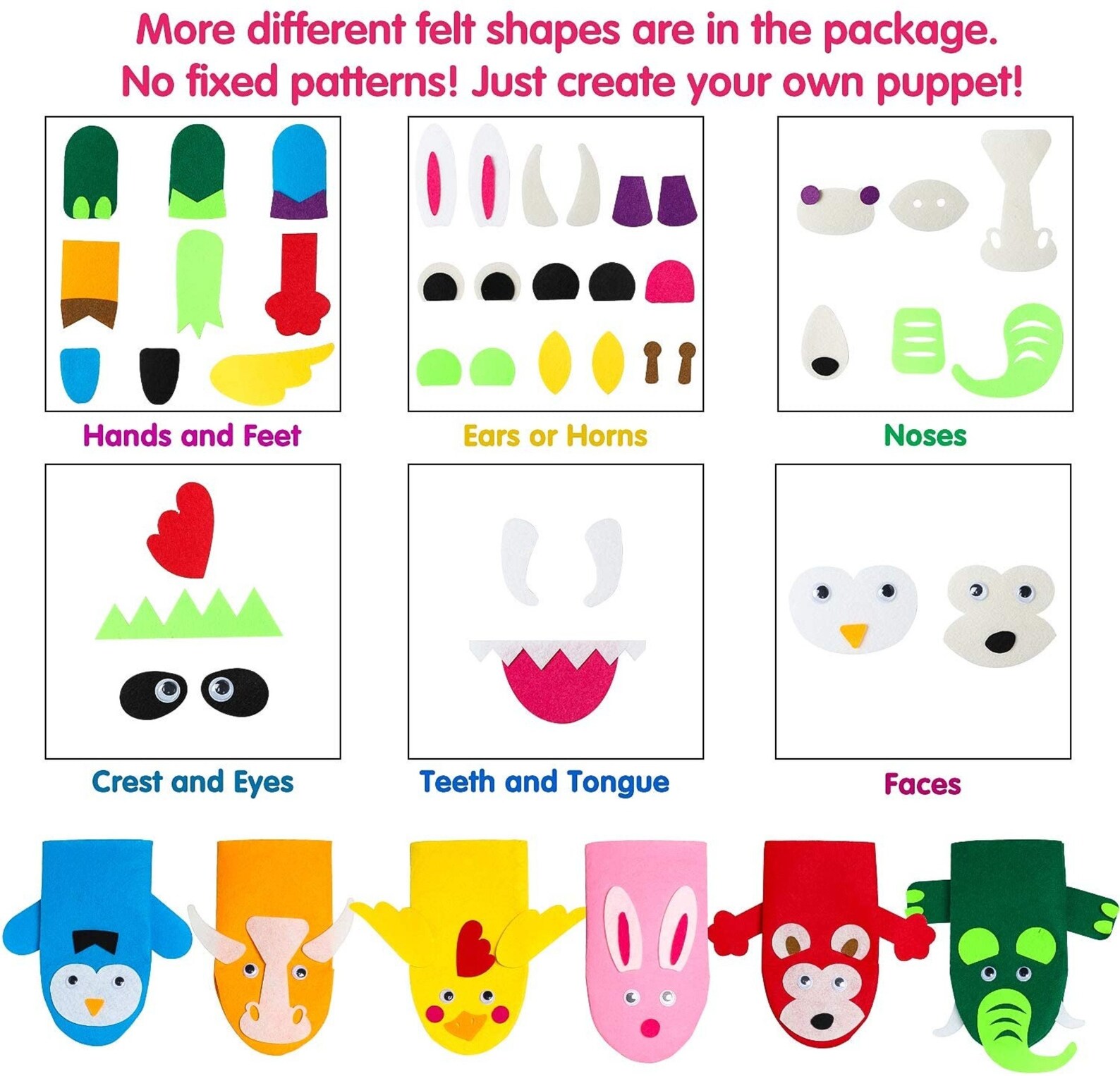 6Pcs Hand Puppet Making Kit for Kids Creative DIY Make Your | Etsy