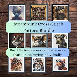 Steampunk Cross Stitch Pattern Bundle - 9 patterns
