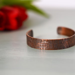 Gift for him, present for her, original cuff bracelet, anniversary present, copper anniversary handmade gift