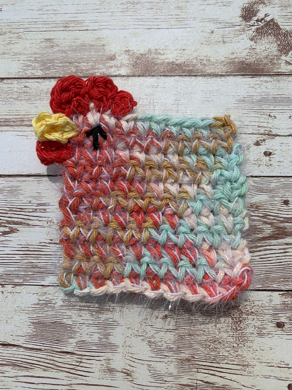 Set of 4 Chicken kitchen scrubbies kitchen scrubber dish | Etsy