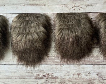 brown wolf gnome beard, faux fur beard, craft beard, faux fur gnome beard, fur gnome beard,craft fur beards,precut gnome beard, gnome making