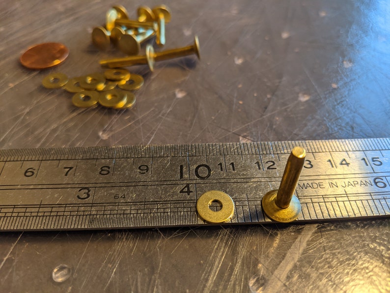 Solid Brass 12 Flat Head Saddlers Rivets & Burrs 3/4 Etsy