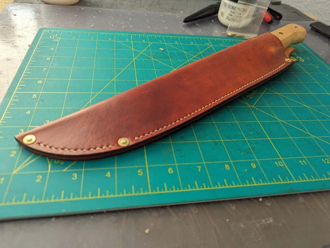 Tramontina 12 Machete Leather Sheath Knife Cover Brown With Brass Snaps