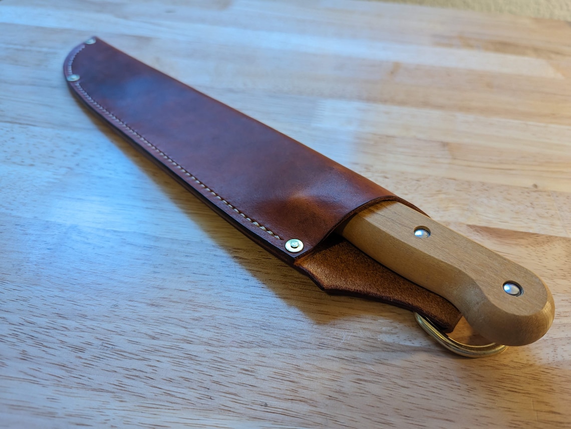 Tramontina 12 Machete Leather Sheath Knife Cover Brown With Brass Snaps