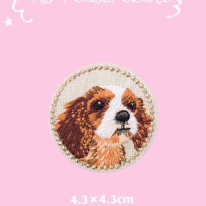 Cavaleir King / Puppy Patch / Dog Patches / Dog Face Jacket / DIY Embroidery / Decorative Embroidered / Applique Motif / Kawaii Accessory