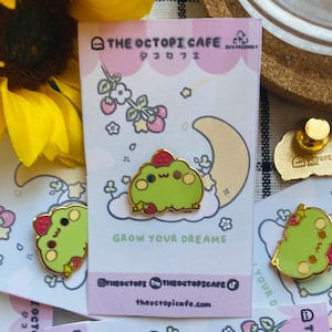 Strawberry Mochi frog Enamel Pins