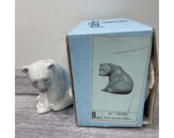 Lladro Polar Bear Figurine 1209 Osito Sentado Blanco Porcelain Spain with Box