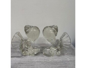 Vintage Paden City Glass Pouter Pigeon Bookends (2) 1940's
