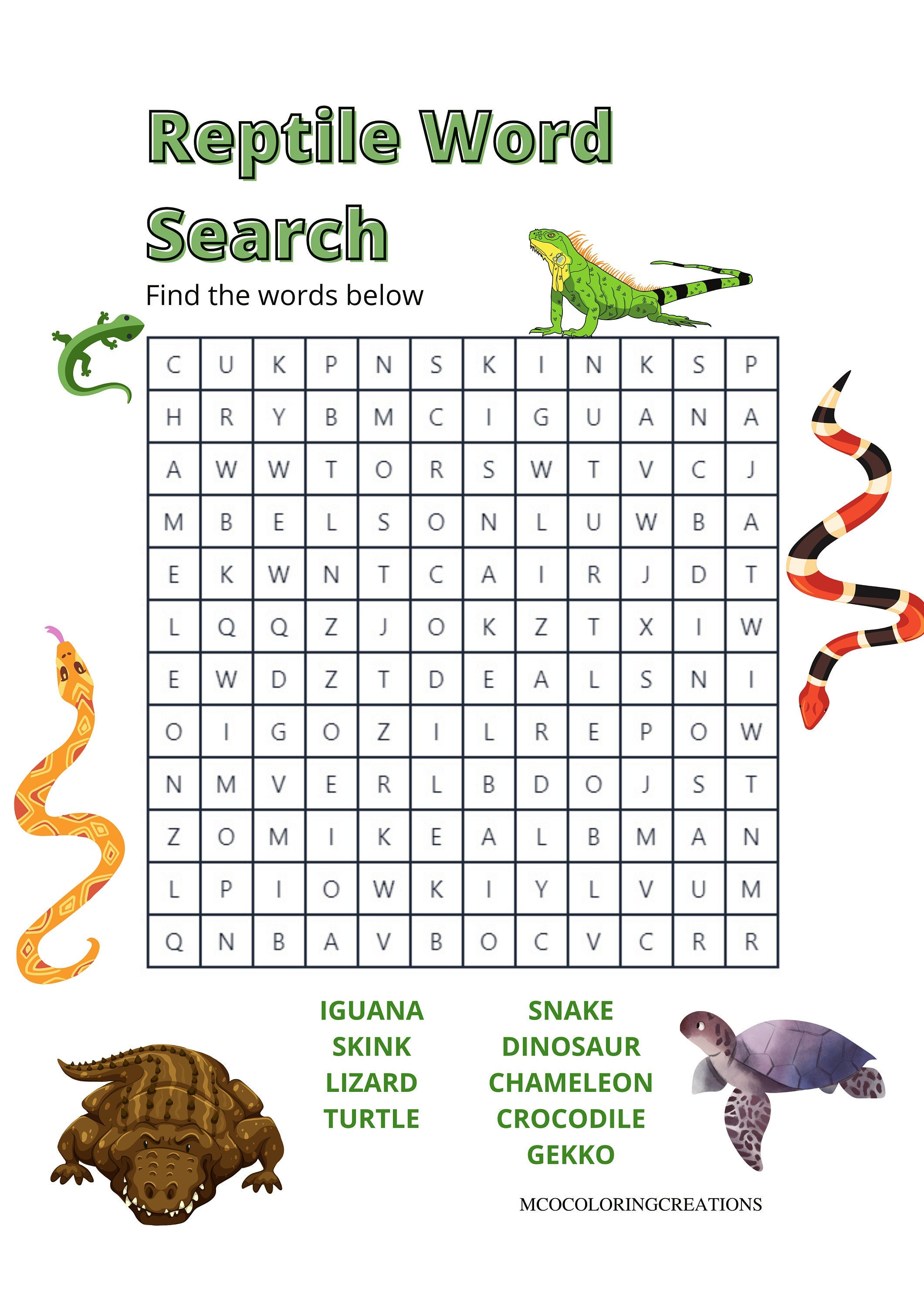reptile-word-search-educational-worksheet-digital-download-etsy
