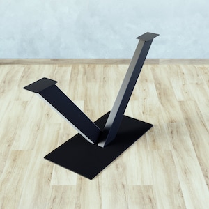 Metal Central Table Legs For Wood Top, 120x60mm Steel Table Legs, 8mm sheet thickness, Metal Table Base, Iron Table Leg, Heavy Duty Leg