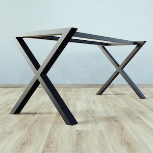 Patas de mesa de metal para tapa de madera, patas de mesa de acero de 80x40 mm, patas de muebles con base de mesa de metal, patas de mesa de hierro, patas de servicio pesado imagen 1