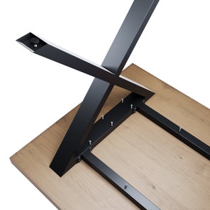 Patas de mesa de metal para tapa de madera, patas de mesa de acero de 80x40 mm, patas de muebles con base de mesa de metal, patas de mesa de hierro, patas de servicio pesado imagen 7