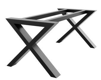 MetaloPro Belaga Extreme – Gambe per tavolo in acciaio a forma di X, verniciate a polvere, design industriale robusto, ideali per interni moderni e industriali