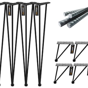 GOTOTOP Set di 4 gambe tavolo a forcina,Gambe Piedini per mobili e  scrivania,Tavolino,tavolo da pranzo, in acciaio (76cm)