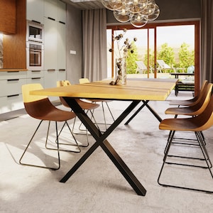 Patas de mesa de metal para tapa de madera, patas de mesa de acero de 80x40 mm, patas de muebles con base de mesa de metal, patas de mesa de hierro, patas de servicio pesado imagen 5