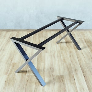Patas de mesa de metal para tapa de madera, patas de mesa de acero de 80x40 mm, patas de muebles con base de mesa de metal, patas de mesa de hierro, patas de servicio pesado imagen 3
