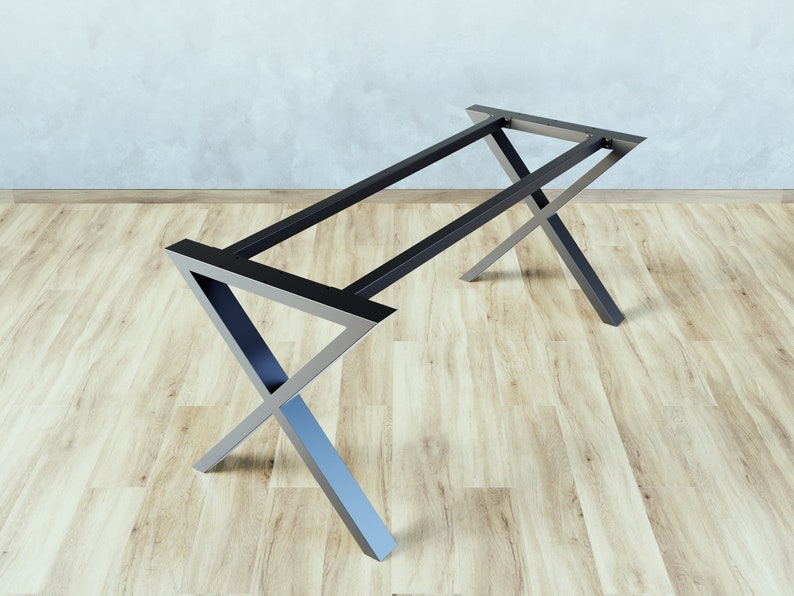 Patas de mesa de metal para tapa de madera, patas de mesa de acero de 80x40 mm, patas de muebles con base de mesa de metal, patas de mesa de hierro, patas de servicio pesado imagen 3