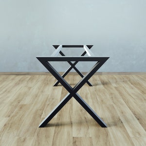Patas de mesa de metal para tapa de madera, patas de mesa de acero de 80x40 mm, patas de muebles con base de mesa de metal, patas de mesa de hierro, patas de servicio pesado imagen 2