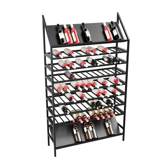 Metalopro Wine Rack Burgundy – Metal Black Powder-coated Bottle