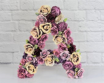 Flower Letter Birthday Letter with Artificial Flowers Wedding Table BabyShower Floral Letters 1st Birthday Party Decor Decoration