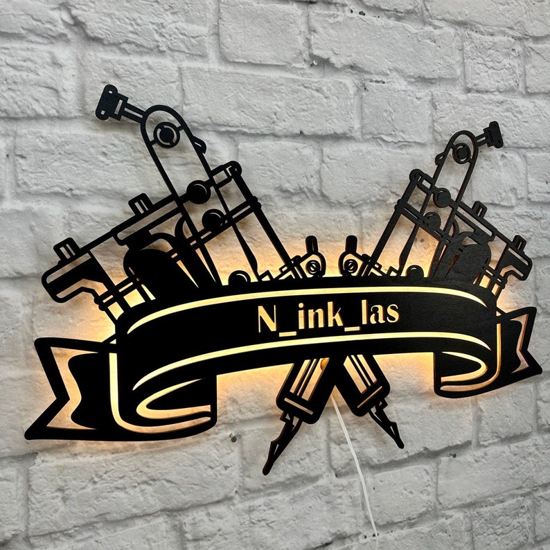 Personalized gift for tattoo artists, master tattooists, tattoo studios, wall decor, tattoo machines, salons, birthdays, anniversaries, and company logos. image 2