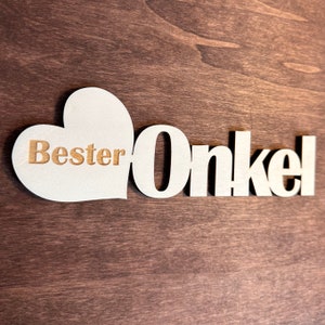 Best Uncle lettering made of wood, gift for uncle, wooden decoration birthday gift laser