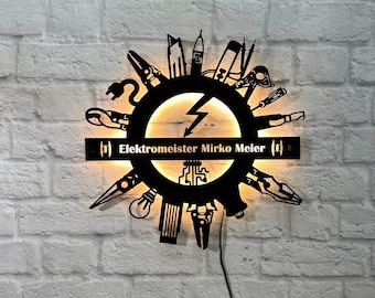 Cadeau pour électricien maître électricien panneau atelier employé décoration murale anniversaire maître électricien artisan